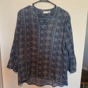 Boho Top w/ Bell Sleeve Detail